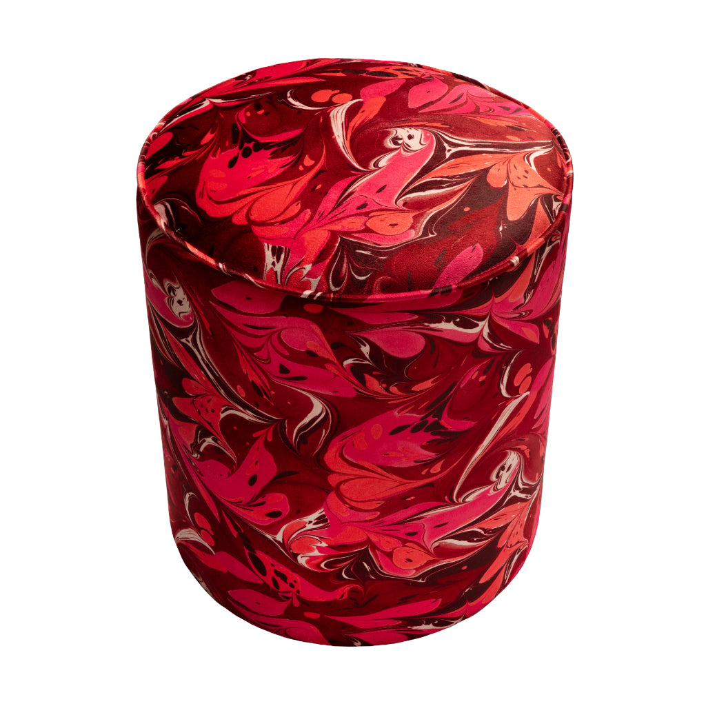 Indian Pink Placard Velvet Stool