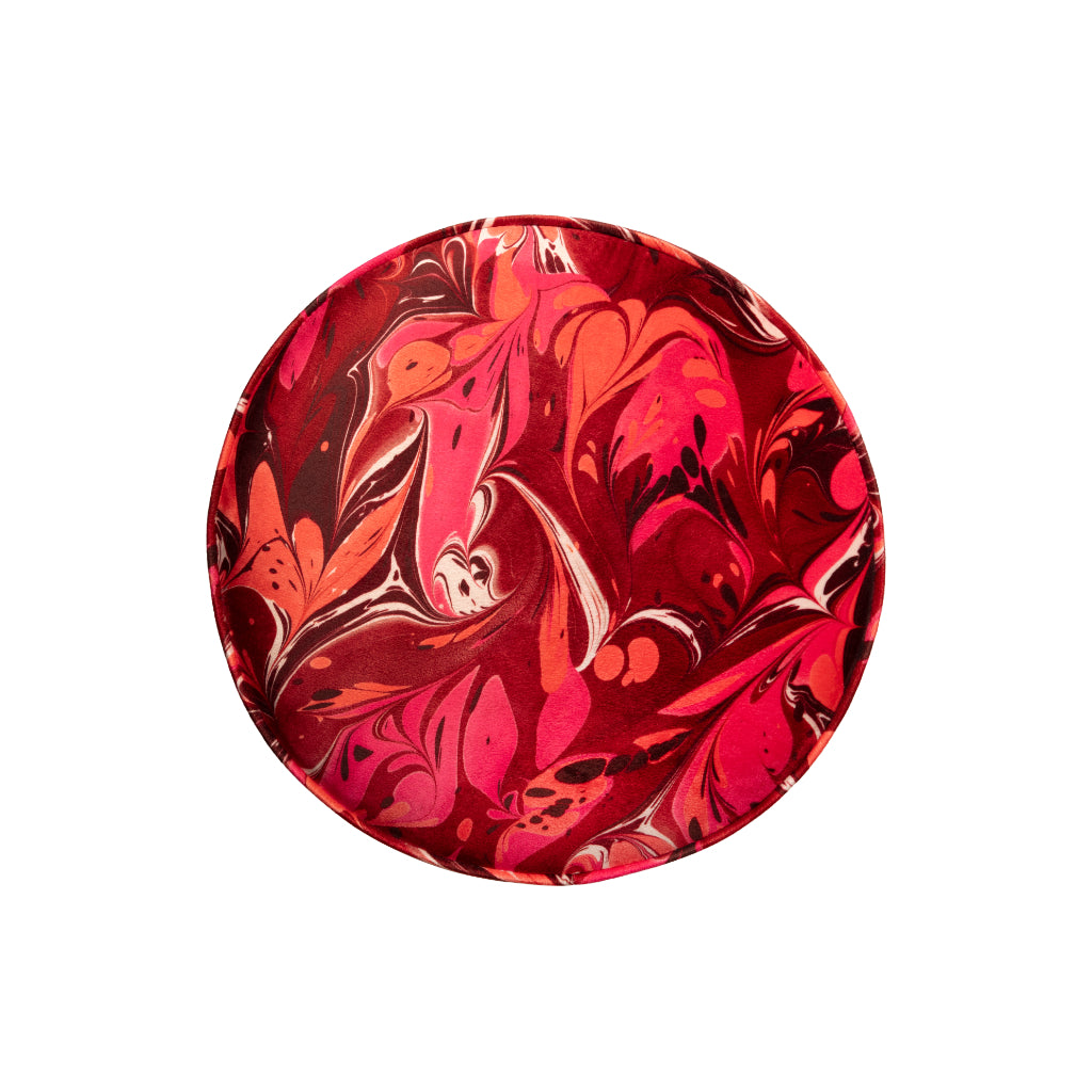 Indian Pink Placard Velvet Stool