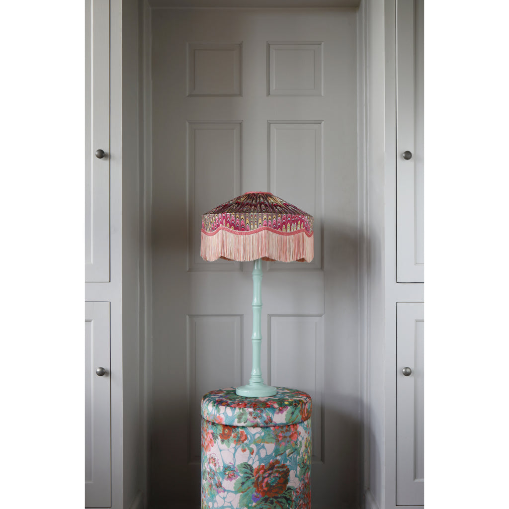 Blue Rose Marbled Velvet Stool