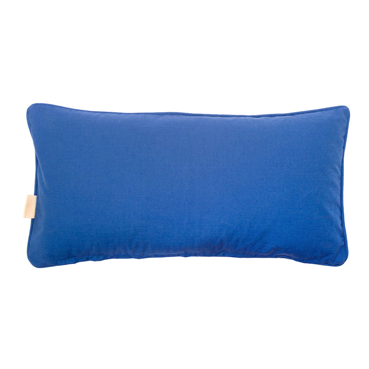 Blue Cosmos Velvet Medium Oblong Cushion