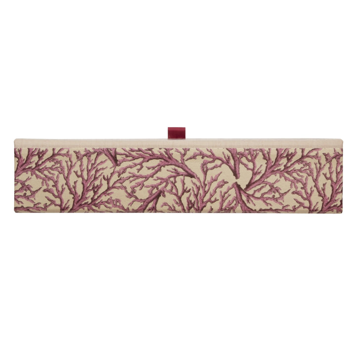 Lavender and cream storage box file in coral pattern