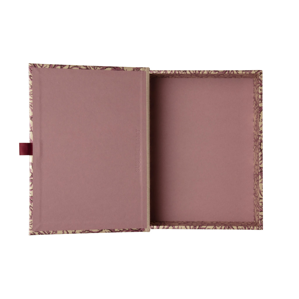 Lavender and cream storage box file in coral pattern