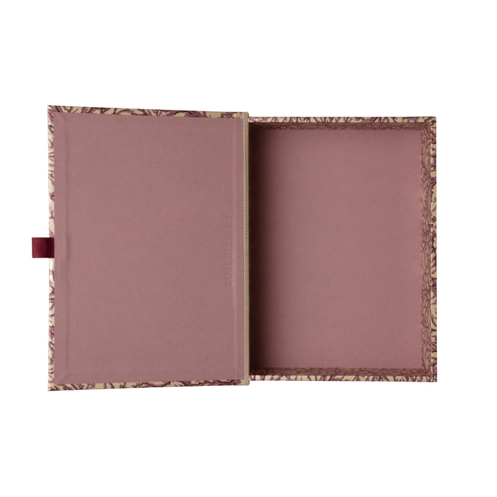 Lavender and cream storage box file in coral pattern