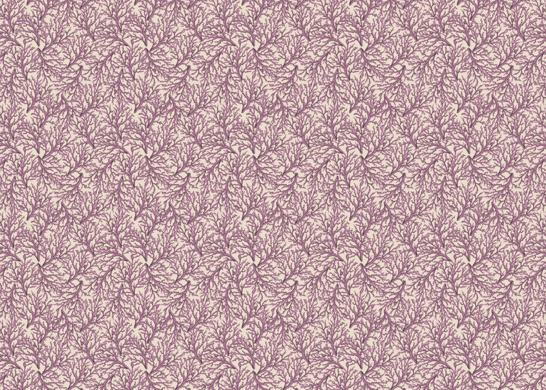 Coral pattern fabric in lavender and cream
