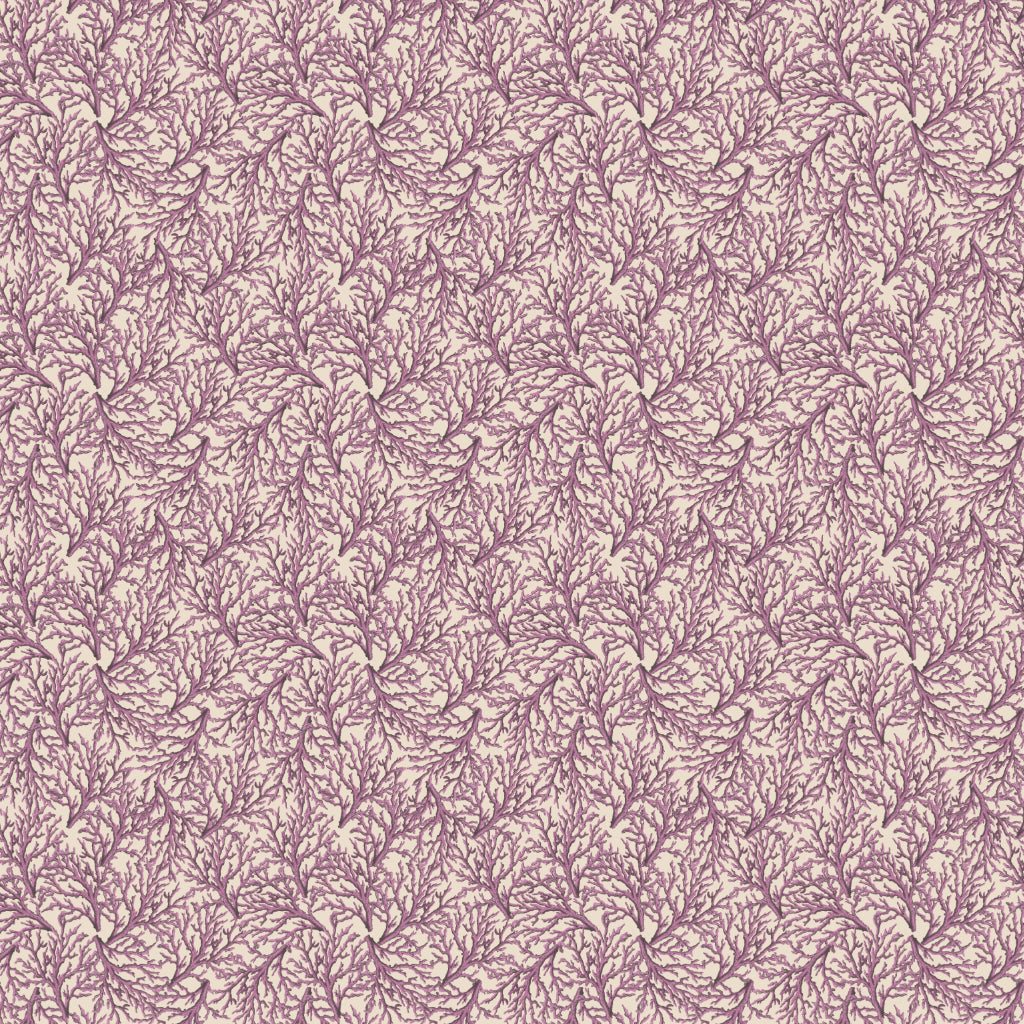 Coral pattern fabric in lavender and cream