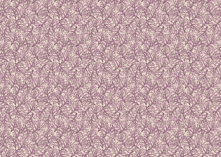 Lavender coral pattern velvet fabric