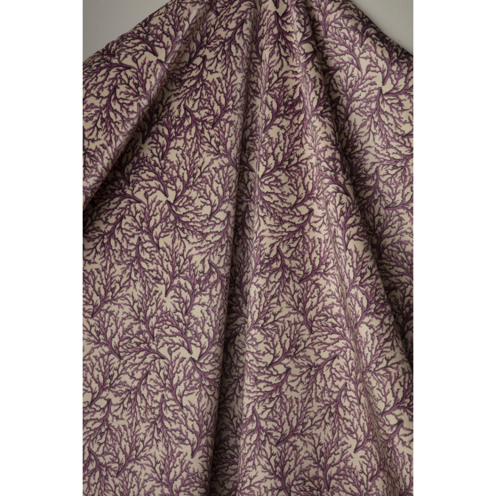 Lavender coral pattern velvet fabric