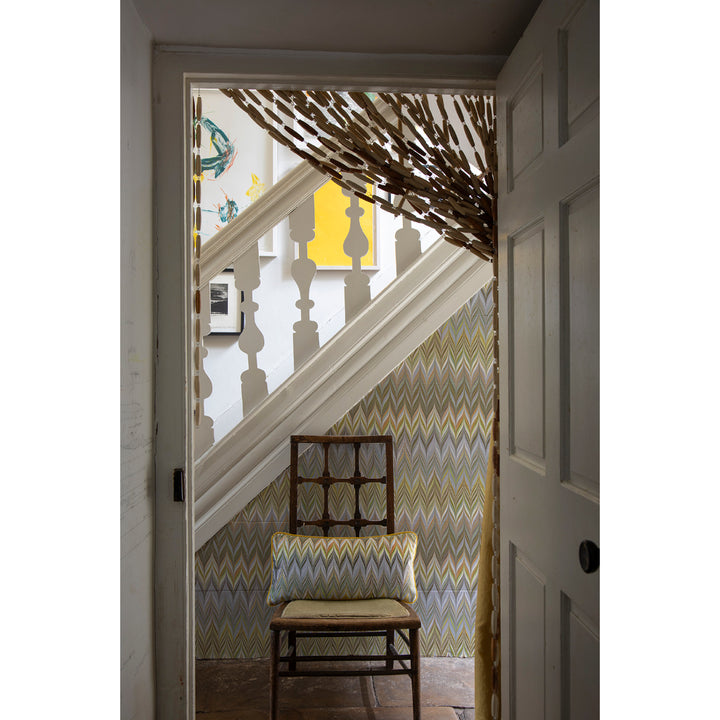 Lemon Dove Zig Zag Wallpaper