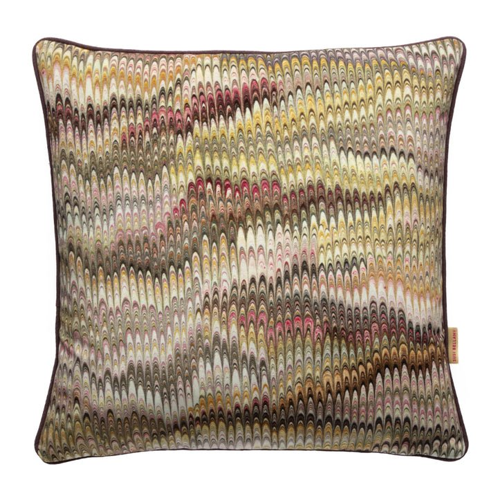 Maize Plumes Velvet Square Cushion