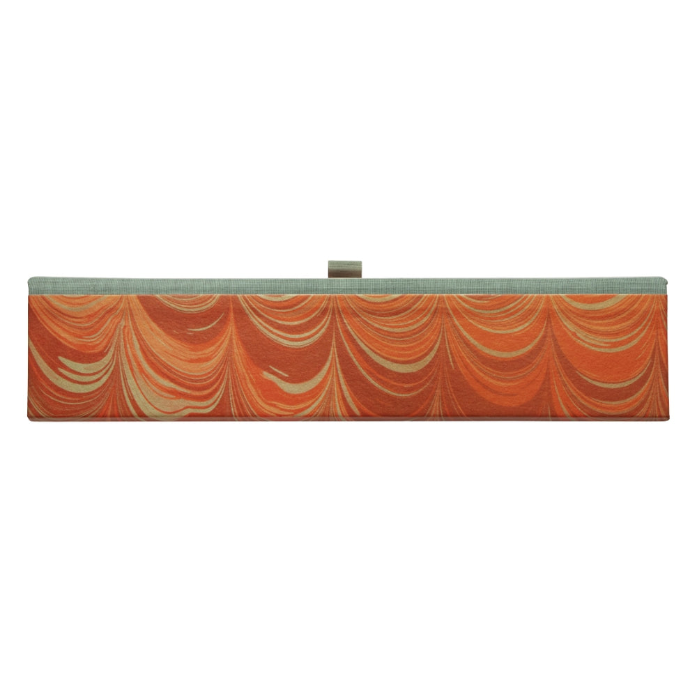 Red wavy comb pattern box file on white background