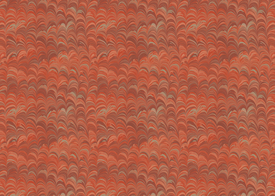 Marbled pattern with shades of red, brown, mauve and pale blue