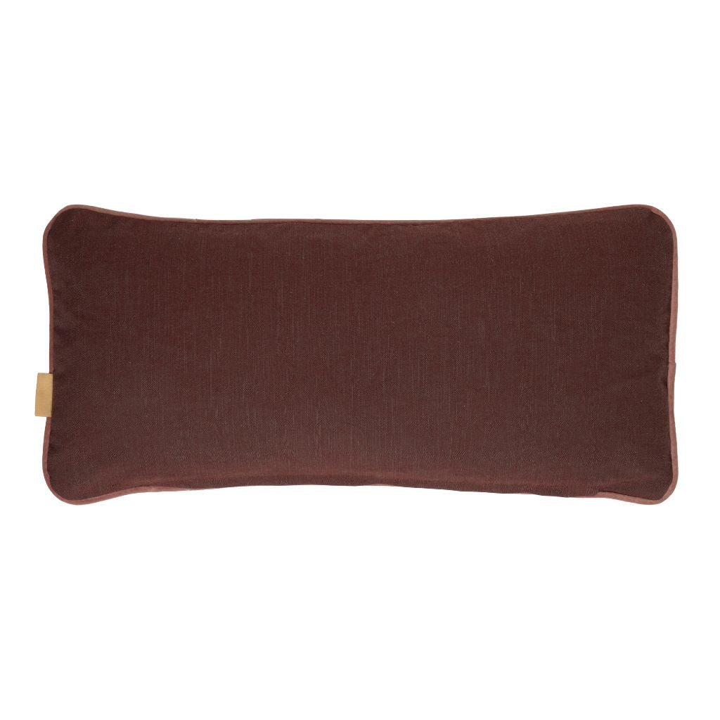 Indian Pink Zig Zag Velvet Medium Oblong Cushion
