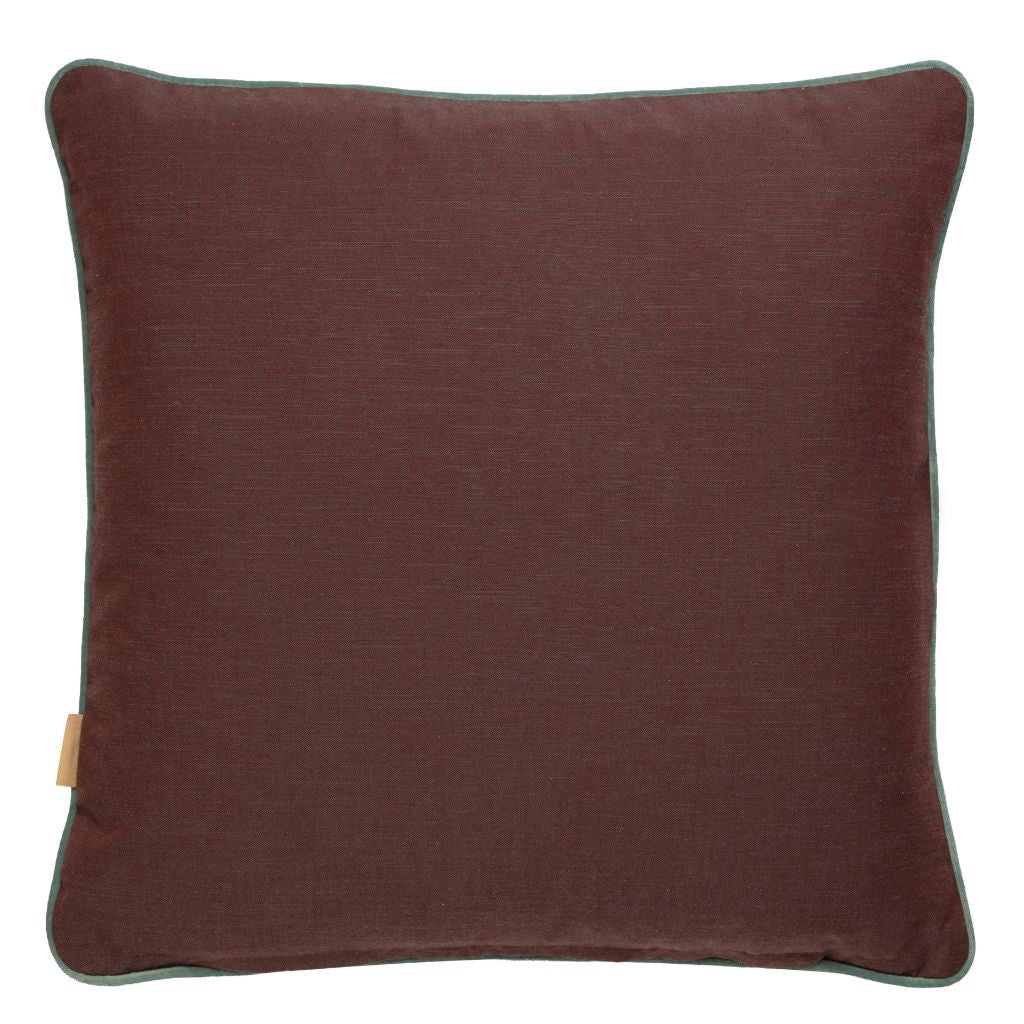 Aqua Scallop Zig Zag Velvet Large Square Cushion