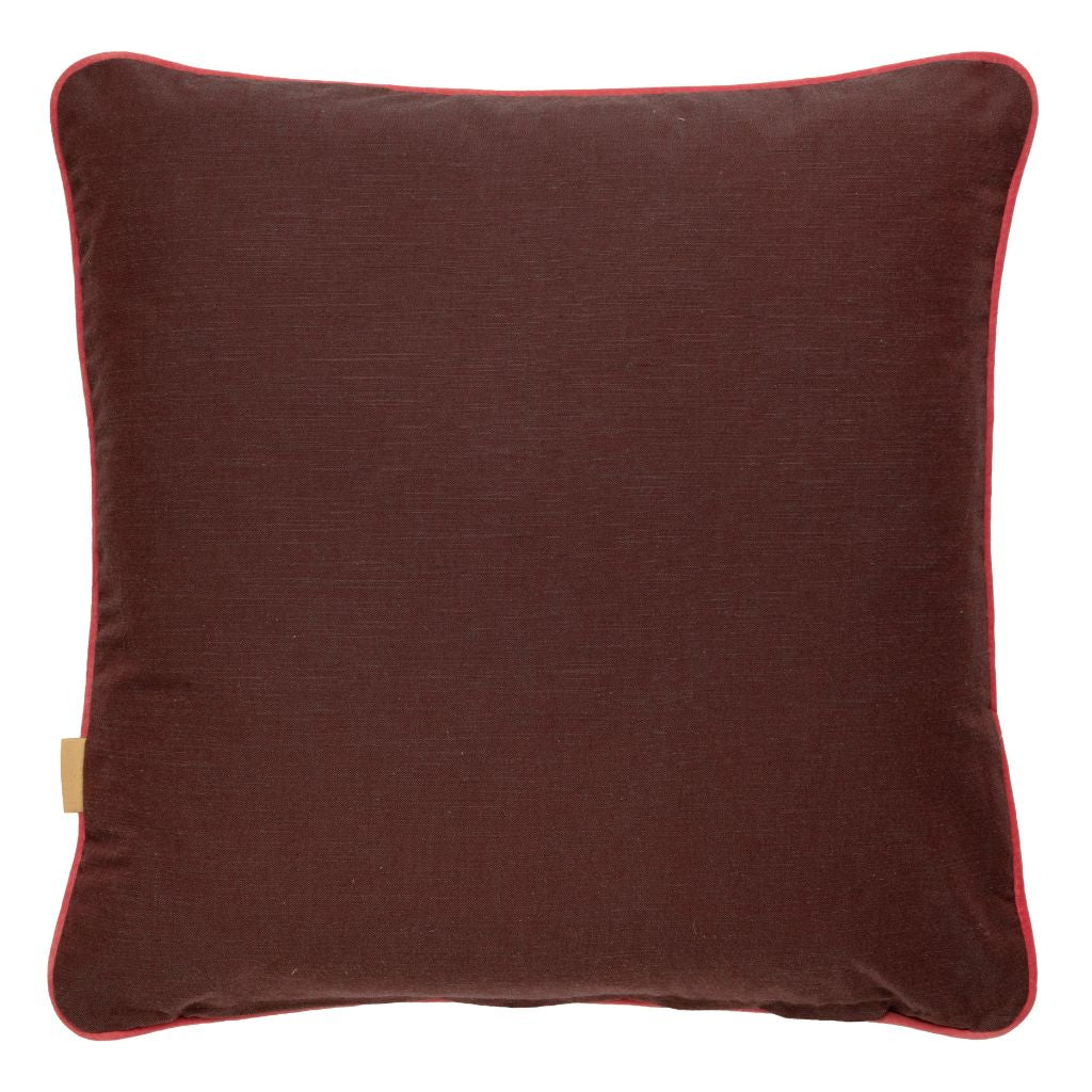 Grass Blush Zig Zag Velvet Large Square Cushion