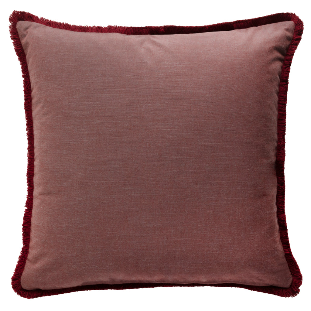 Ruched Oxblood Veneer Velvet Large Square Cushion