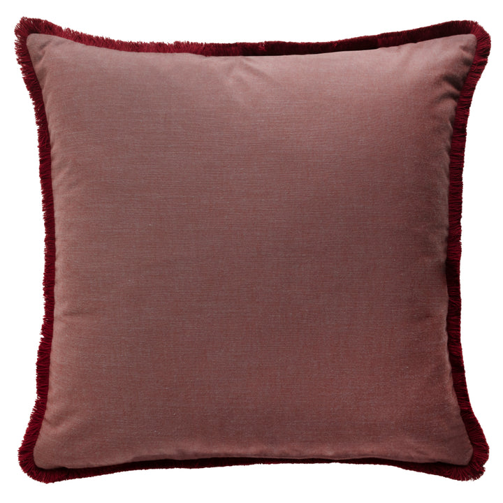 Ruched Oxblood Veneer Velvet Large Square Cushion