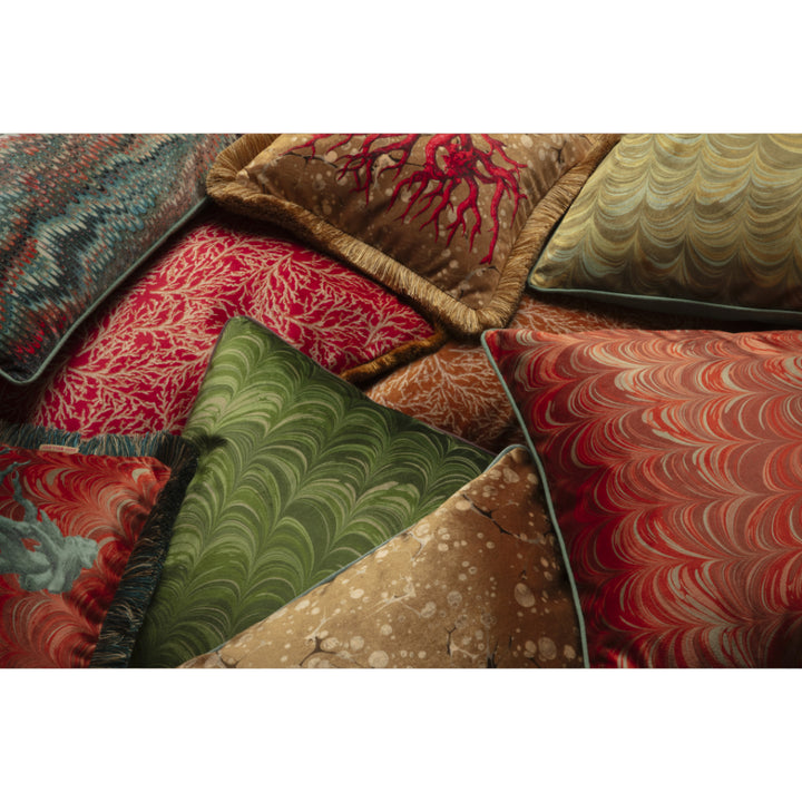 Variety of velvet cushions in different patterns