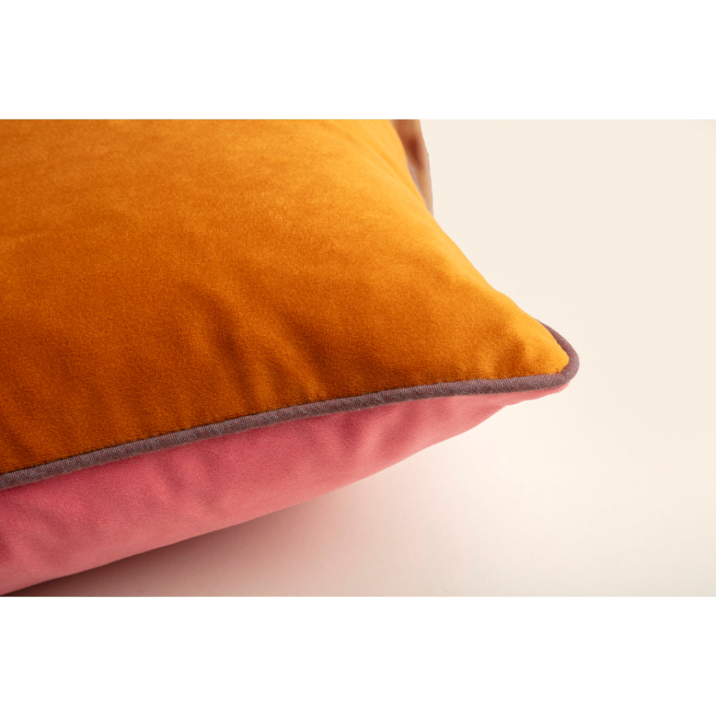 Nutmeg & Pale Pink Double-Sided Plain Cushion
