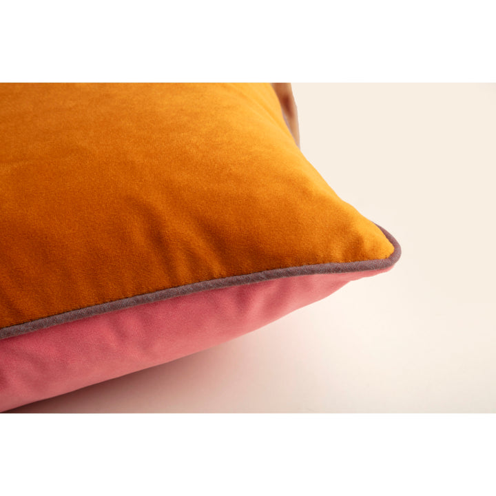 Nutmeg & Pale Pink Double-Sided Plain Cushion