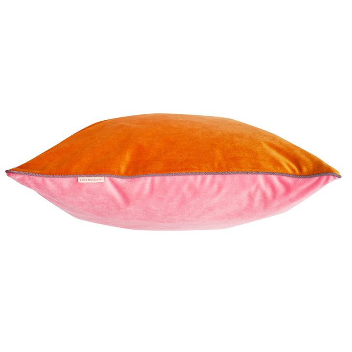 Nutmeg & Pale Pink Double-Sided Plain Cushion