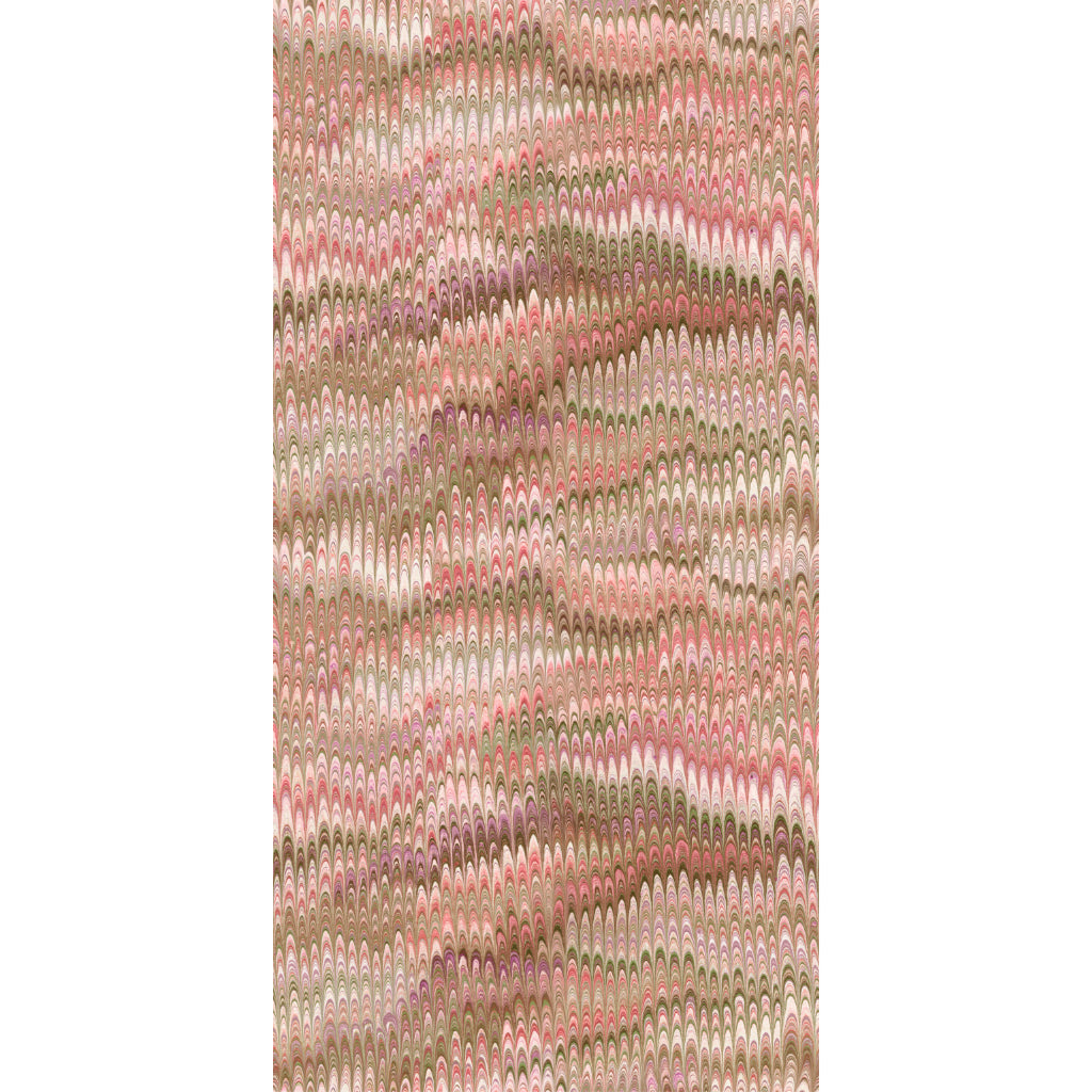 Marbled patterned wallpaper design in soft pinks, greens and mauves