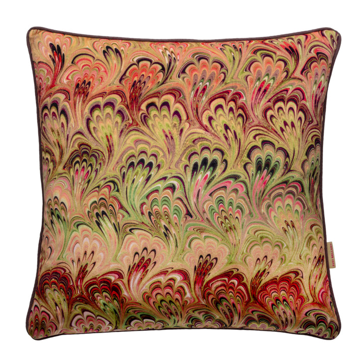 Pastel Bouquet Velvet Square Cushion