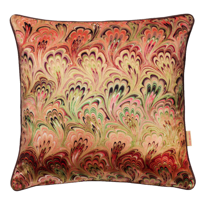 Pastel Bouquet Velvet Square Cushion