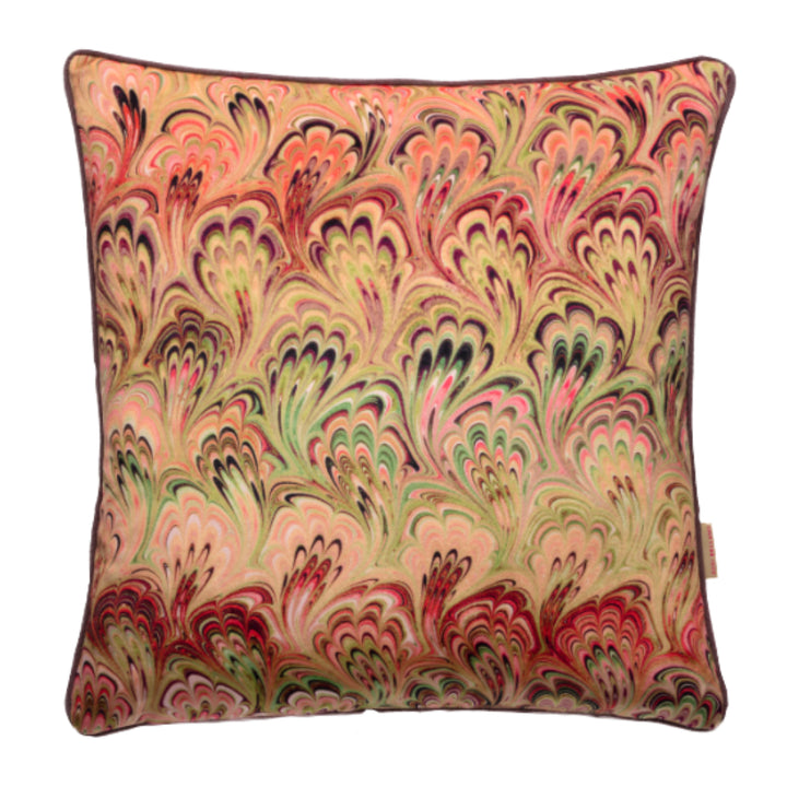 Pastel Bouquet Velvet Square Cushion