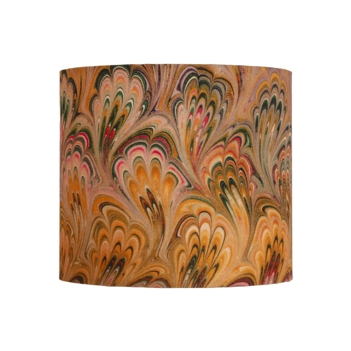Marbled patterned small lampshade on a white background