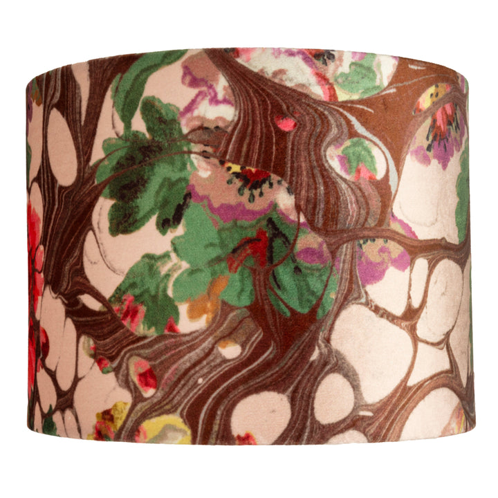 Brown Rose Marbled Velvet Lampshade