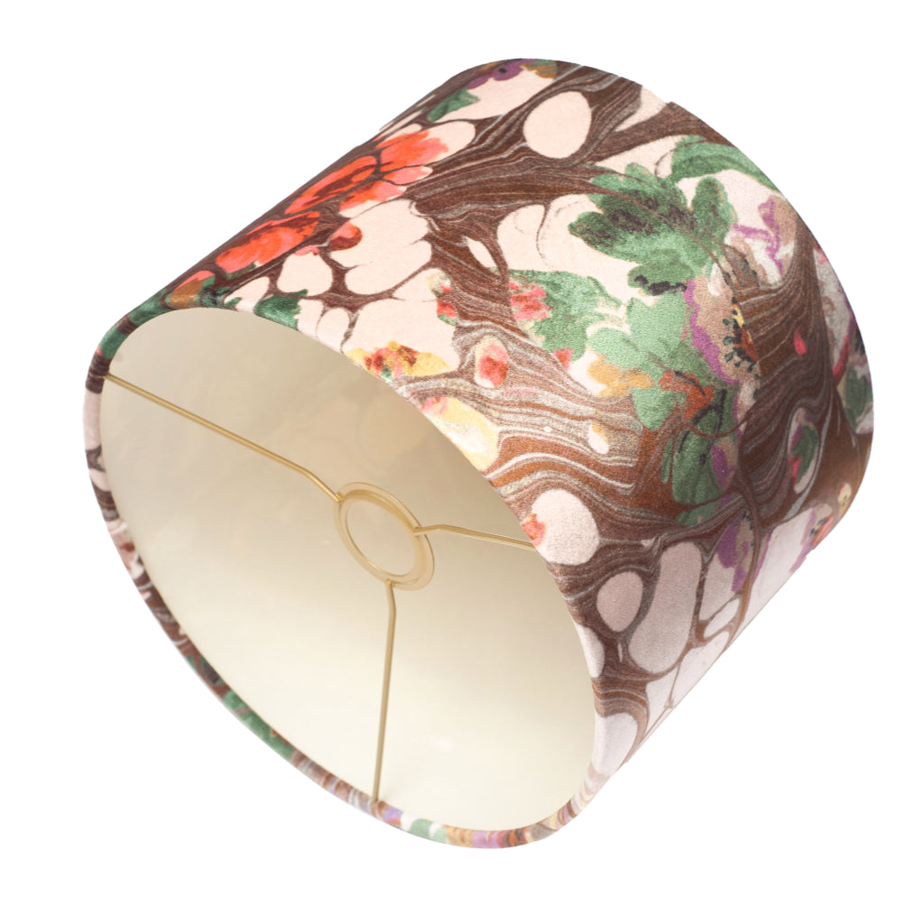 Brown Rose Marbled Velvet Lampshade