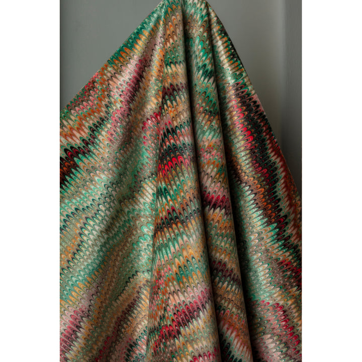 Multi Plumes Velvet Fabric