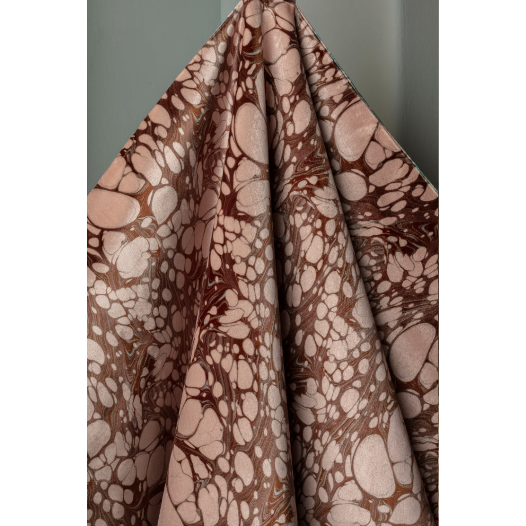 Oak Mini Marbled Velvet Fabric