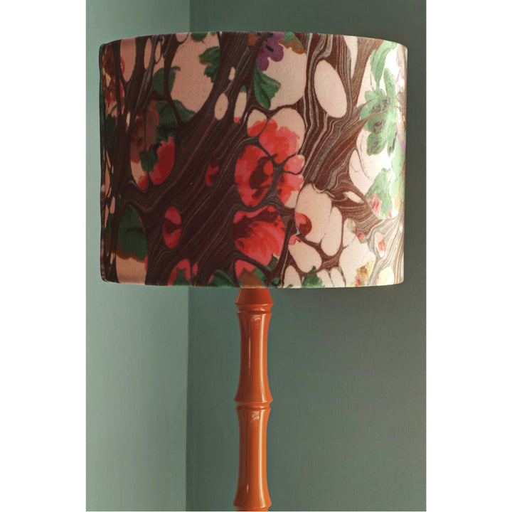 Brown Rose Marbled Velvet Lampshade