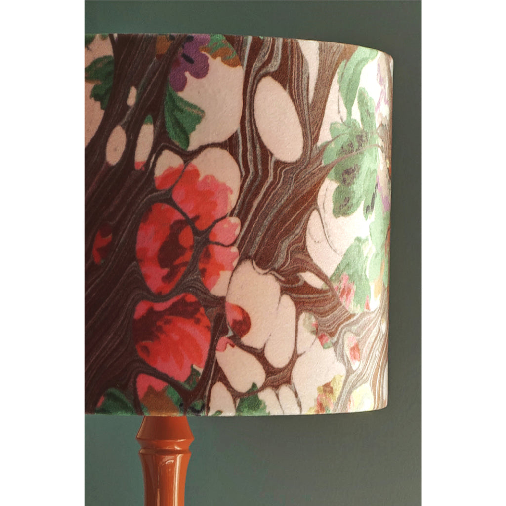 Brown Rose Marbled Velvet Lampshade