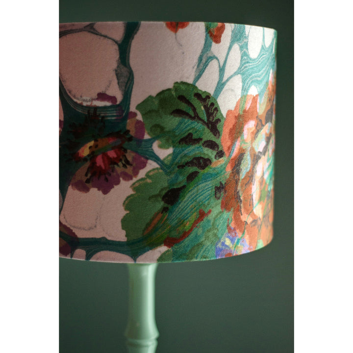 Blue Rose Marbled Velvet Lampshade