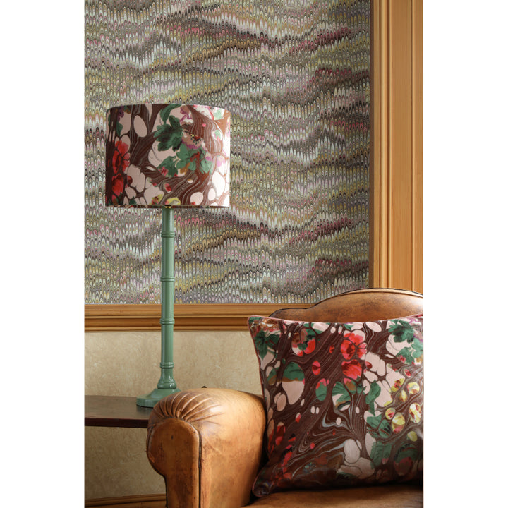 Brown Rose Marbled Velvet Lampshade