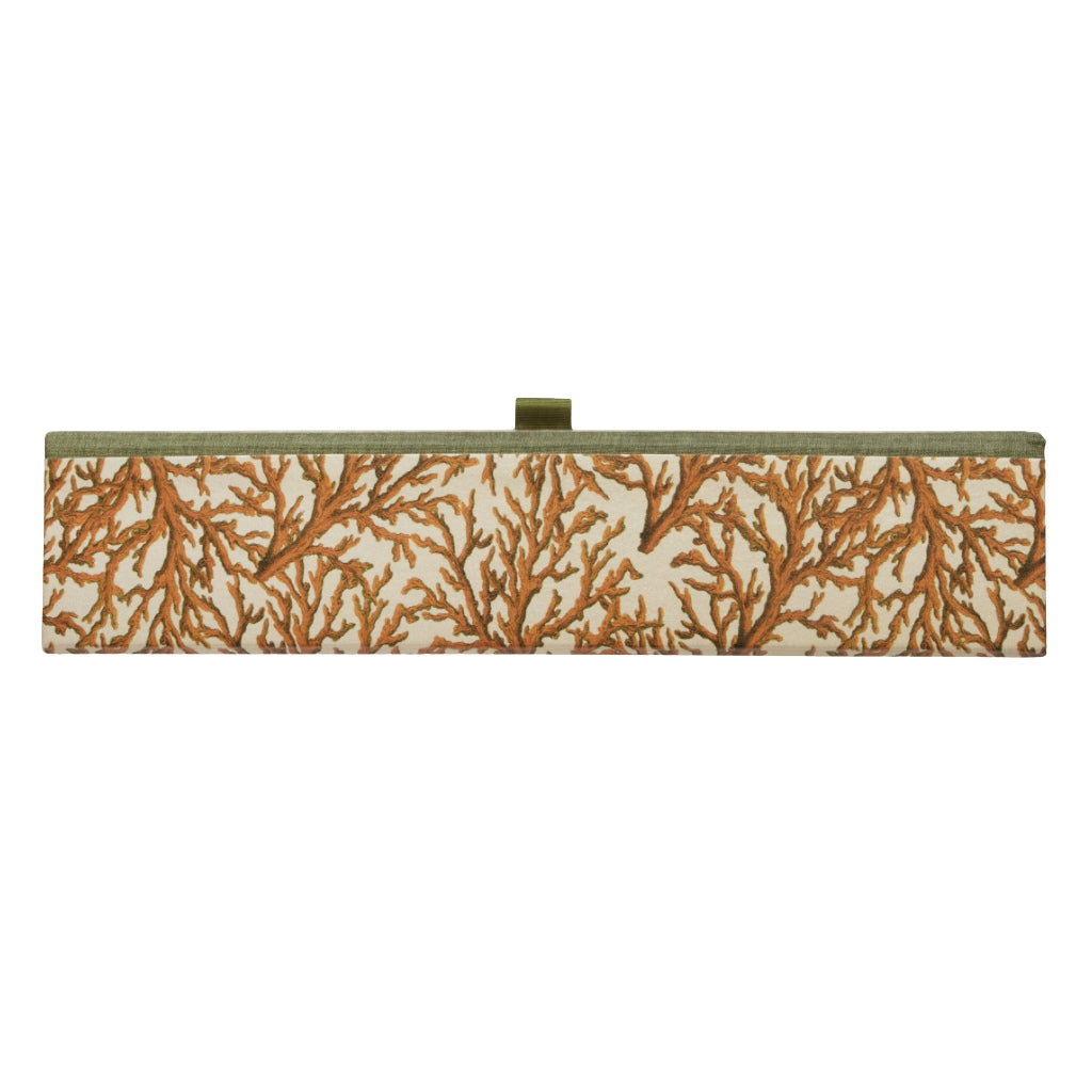 Orange and cream A4 box file with coral pattern