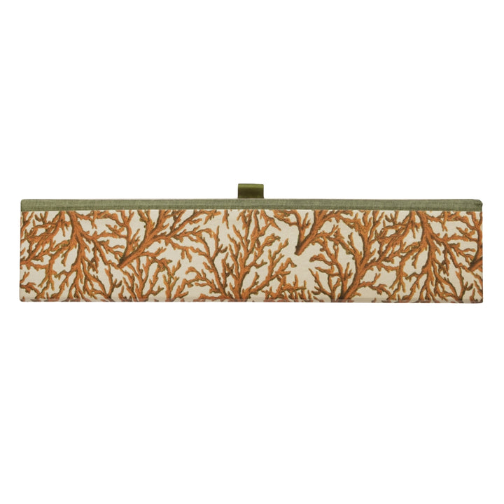 Orange and cream A4 box file with coral pattern