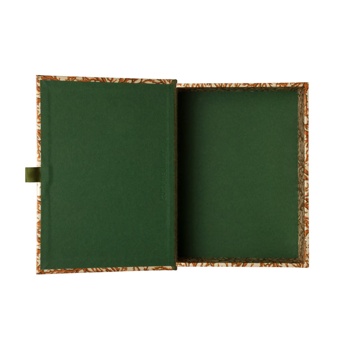 Orange and cream A4 box file with coral pattern