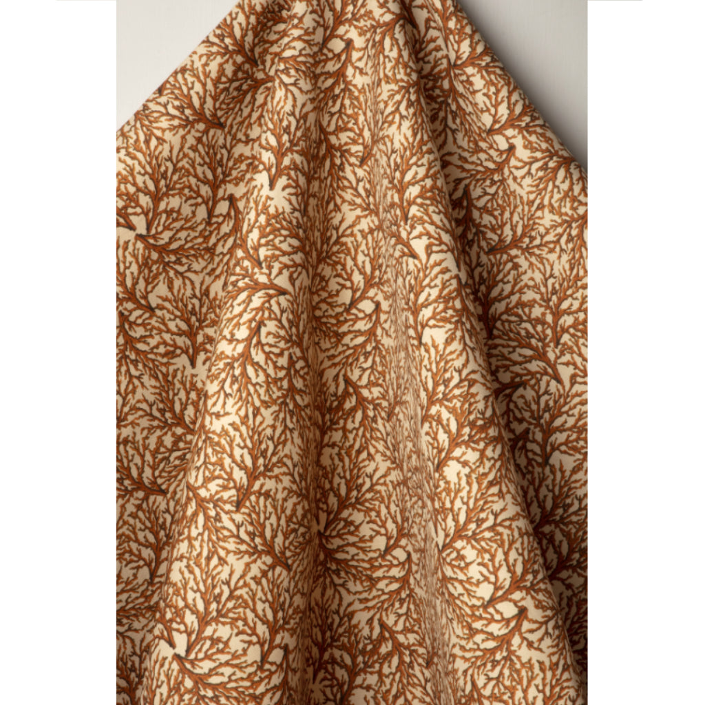 Saffron Coral Linen Fabric