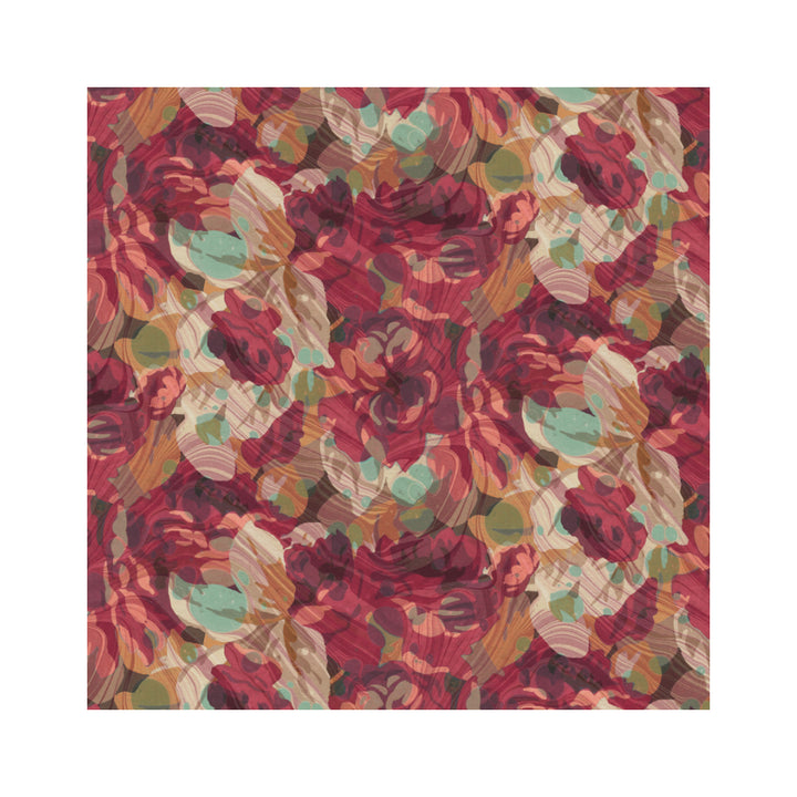 Autumn Rose Marbled Square Silk Satin Scarf