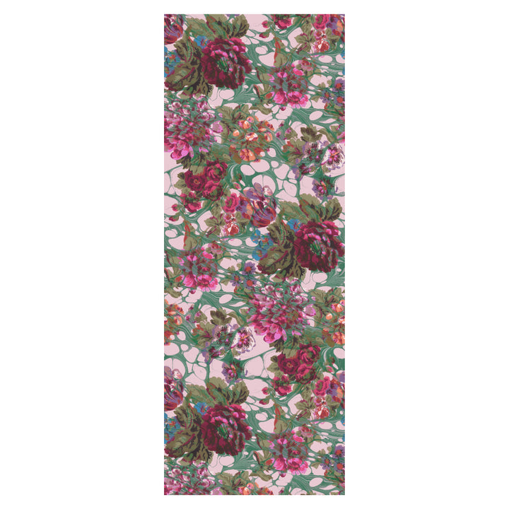 Pink Rose Marbled Silk Satin Scarf