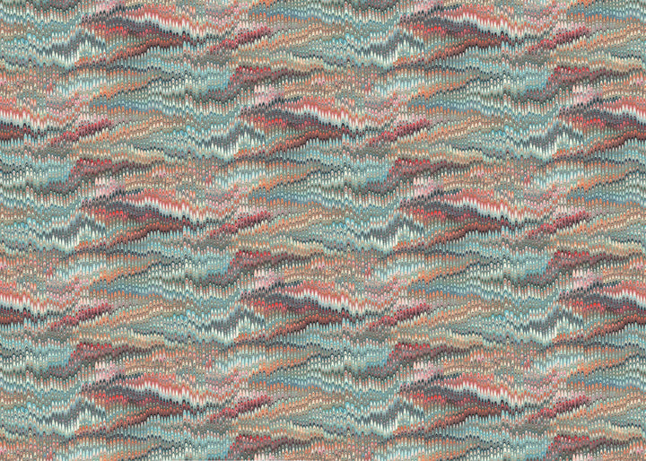 Multicoloured marbled pattern fabric