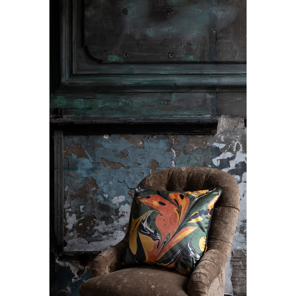 Steel Marmalade Placard Velvet Square Cushion