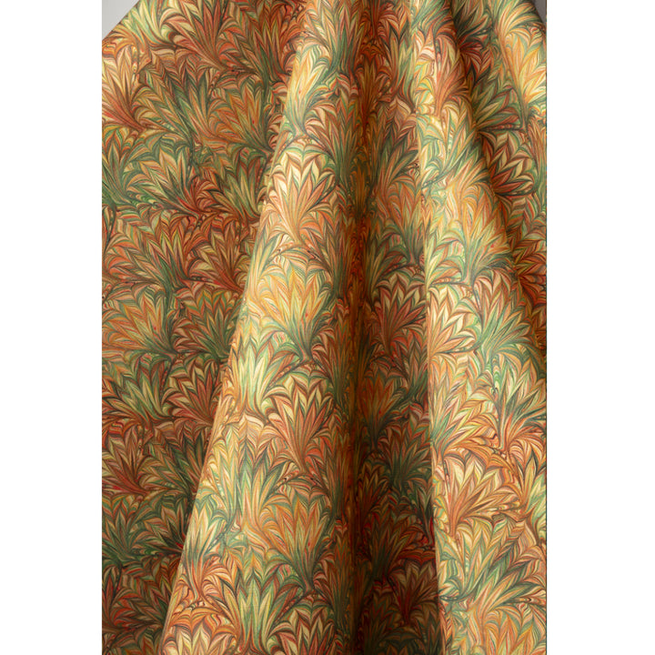 Sunset Palm Linen Fabric