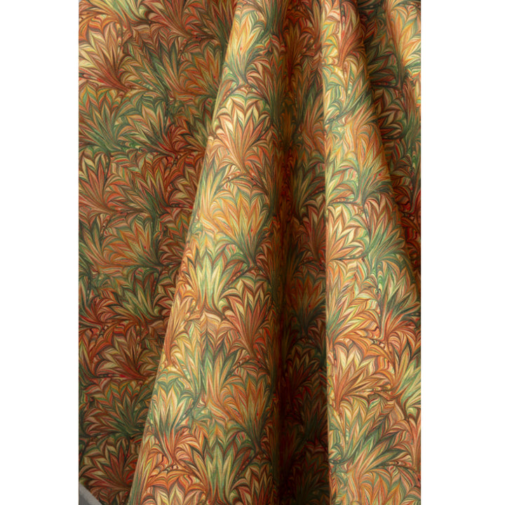 Sunset Palm Linen Fabric