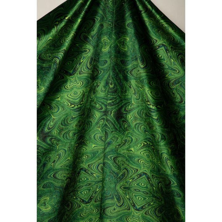 Malachite Marbled Velvet Fabric