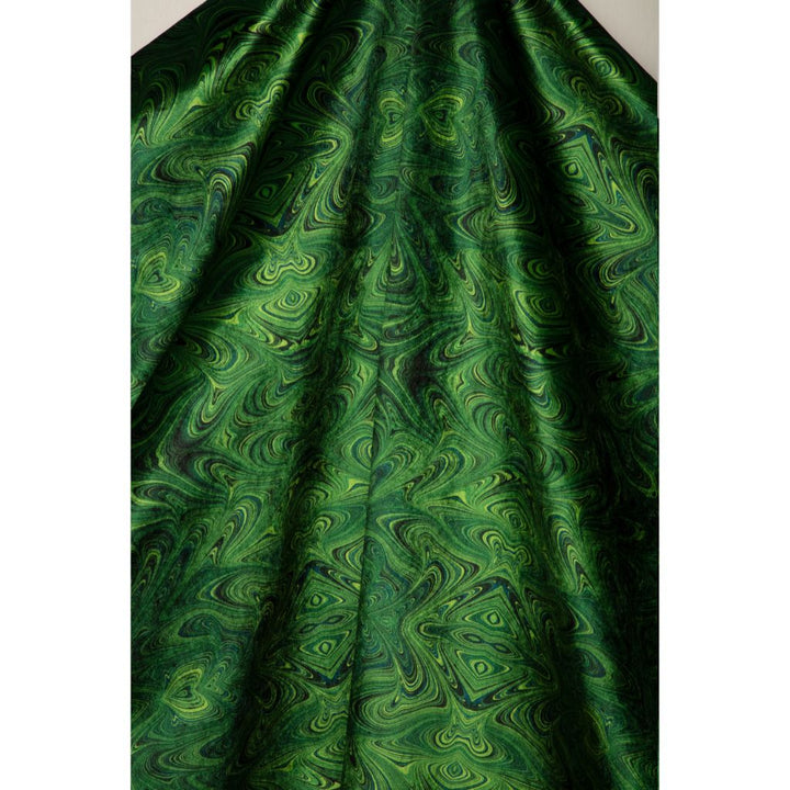 Malachite Marbled Velvet Fabric
