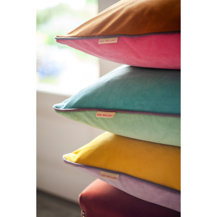 Aqua & Celadon Double-Sided Plain Cushion
